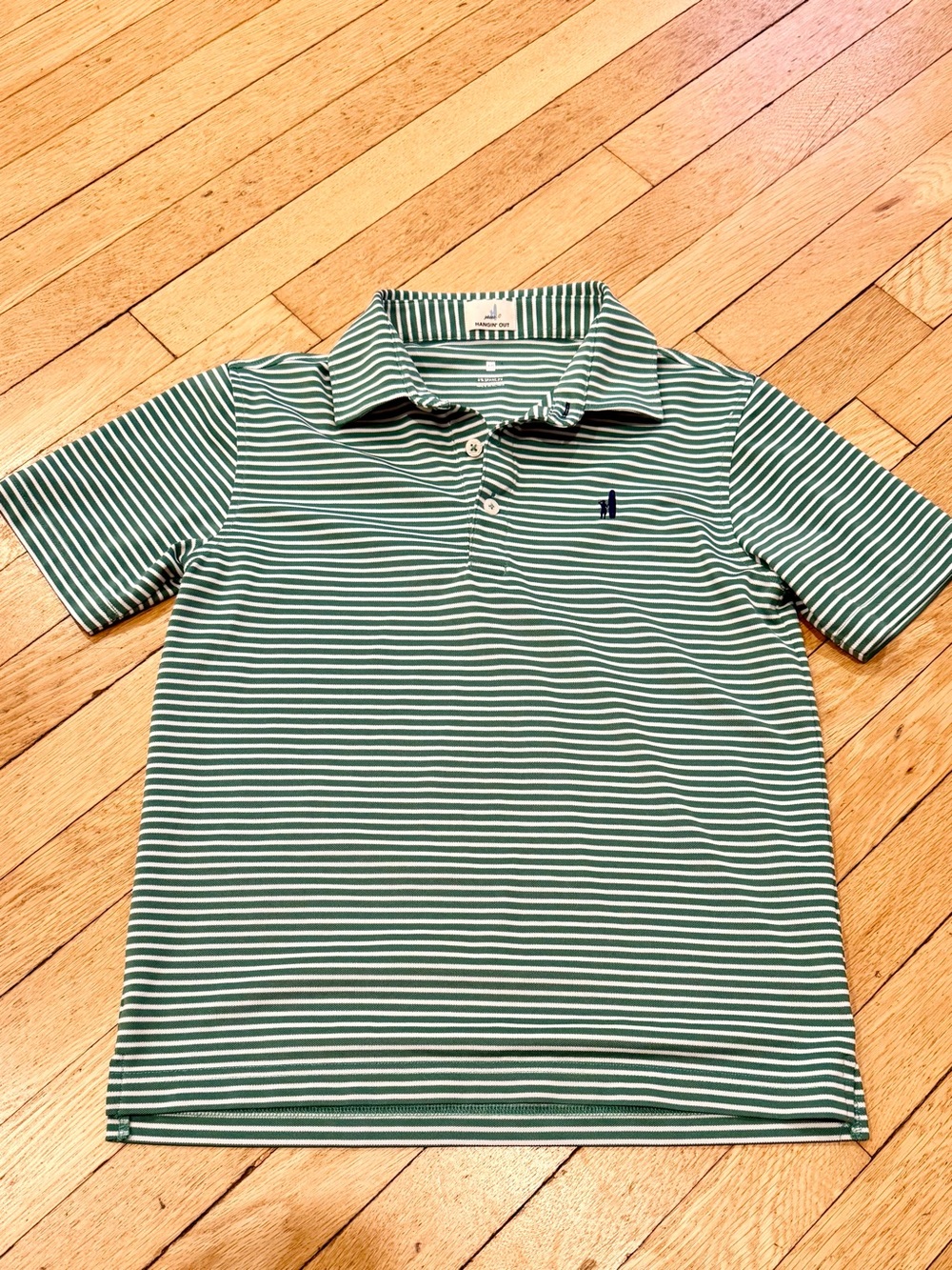 Johnnie-O Boys Dru Mesh Performance Striped Short Sleeve Polo Size 10